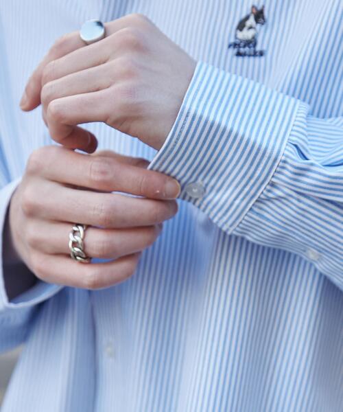 WEGO（ウィゴー）の「WEGO/オックスフォードワンポイントロングスリーブシャツ（シャツ/ブラウス・メンズ・ホワイト/ブルー系その他4・MEDIUM/LARGE）」の7枚目の写真