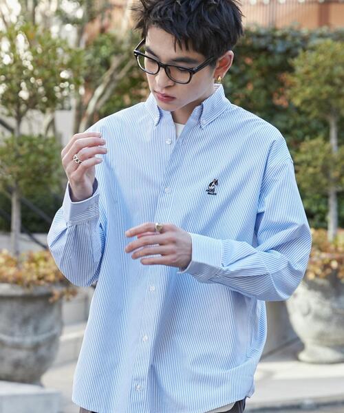 WEGO（ウィゴー）の「WEGO/オックスフォードワンポイントロングスリーブシャツ（シャツ/ブラウス・メンズ・ホワイト/ブルー系その他4・MEDIUM/LARGE）」の12枚目の写真