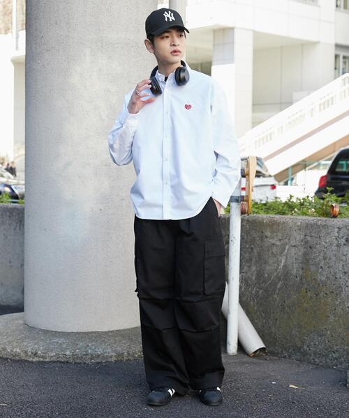 WEGO（ウィゴー）の「WEGO/オックスフォードワンポイントロングスリーブシャツ（シャツ/ブラウス・メンズ・ホワイト/ブルー系その他4・MEDIUM/LARGE）」の11枚目の写真