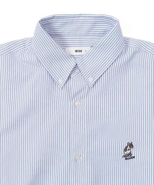 WEGO（ウィゴー）の「WEGO/オックスフォードワンポイントロングスリーブシャツ（シャツ/ブラウス・メンズ・ホワイト/ブルー系その他4・MEDIUM/LARGE）」の19枚目の写真