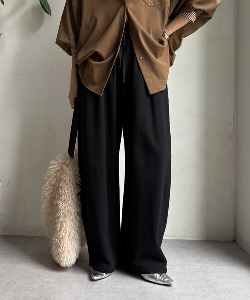 DouDou(ドゥドゥ)の「ドロストスウェットパンツ(その他パンツ・レディース・ホワイト/グレー/ライトベージュ/モカ/ブラック・36/38)」の3枚目の写真