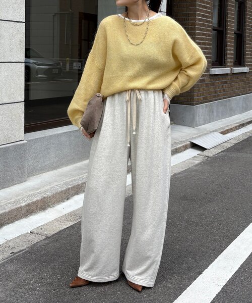 DouDou(ドゥドゥ)の「ドロストスウェットパンツ(その他パンツ・レディース・ホワイト/グレー/ライトベージュ/モカ/ブラック・36/38)」の14枚目の写真