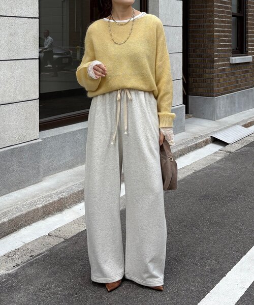 DouDou(ドゥドゥ)の「ドロストスウェットパンツ(その他パンツ・レディース・ホワイト/グレー/ライトベージュ/モカ/ブラック・36/38)」の15枚目の写真