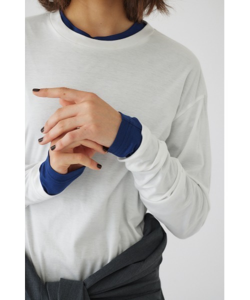 RIM.ARK（リムアーク）の「Basic long sleeve cut tops ベーシックロングスリーブカットトップス（Tシャツ/カットソー・レディース・ホワイト/ブラック・FREE）」の9枚目の写真