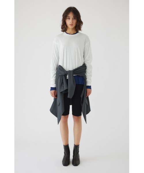 RIM.ARK（リムアーク）の「Basic long sleeve cut tops ベーシックロングスリーブカットトップス（Tシャツ/カットソー・レディース・ホワイト/ブラック・FREE）」の4枚目の写真