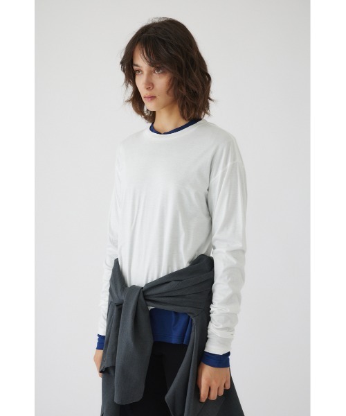 RIM.ARK（リムアーク）の「Basic long sleeve cut tops ベーシックロングスリーブカットトップス（Tシャツ/カットソー・レディース・ホワイト/ブラック・FREE）」の5枚目の写真