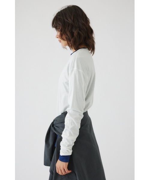 RIM.ARK（リムアーク）の「Basic long sleeve cut tops ベーシックロングスリーブカットトップス（Tシャツ/カットソー・レディース・ホワイト/ブラック・FREE）」の7枚目の写真