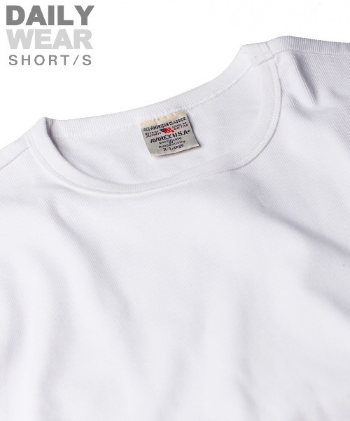 AVIREX（アヴィレックス）の「《DAILY/デイリー》RIB SHORT SLEEVE CREW NECK T-SHIRT / デイリーウェア リブ 半袖 クルーネック Tシャツ / AVIREX / アヴィレックス（Tシャツ/カットソー・メンズ・チャコール/ロイヤルブルー/ホワイト/ブラック/オリーブ/グレー・SMALL/MEDIUM/LARGE/X-LARGE/X-SMALL）」の15枚目の写真