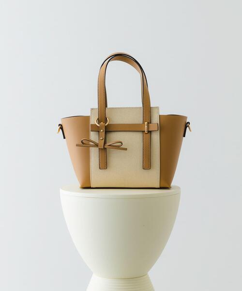 RODE SKO（ロデスコ）の「ミニキャンバスライクチャームトートバッグ（トートバッグ・レディース・ベージュ/ブラック/カーキ・ONE）」の2枚目の写真