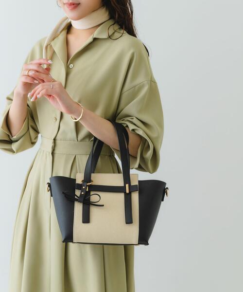 RODE SKO（ロデスコ）の「ミニキャンバスライクチャームトートバッグ（トートバッグ・レディース・ベージュ/ブラック/カーキ・ONE）」の5枚目の写真