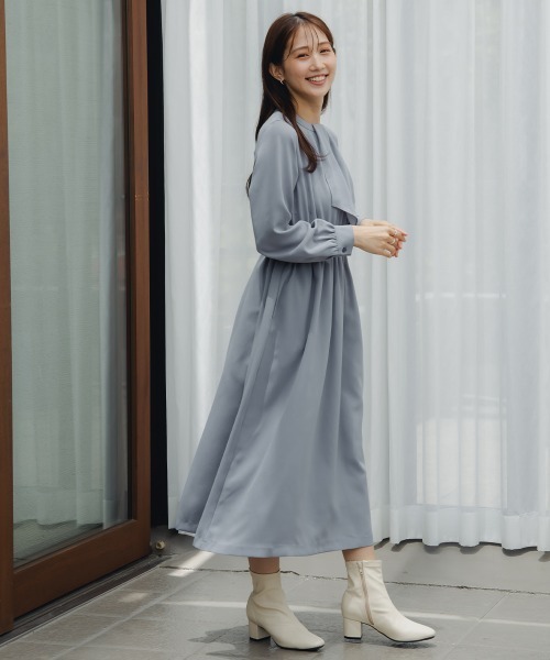 Petitjo(プッチージョ)の「小さいサイズ 2WAYボウタイワンピース 低身長さん・小柄女性(ワンピース・レディース・モカ/ブルーグレー・PS/PM/PL/PSS)」の17枚目の写真