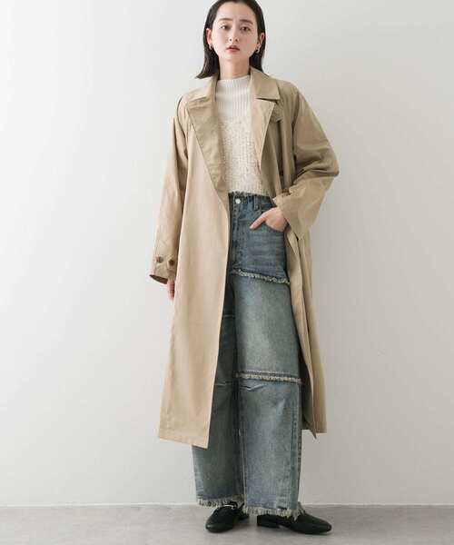 SENSE OF PLACE by URBAN RESEARCH（センスオブプレイスバイアーバンリサーチ）の「ラグラントレンチコート（トレンチコート・レディース・ベージュ/チャコールグレー・ONE）」の7枚目の写真