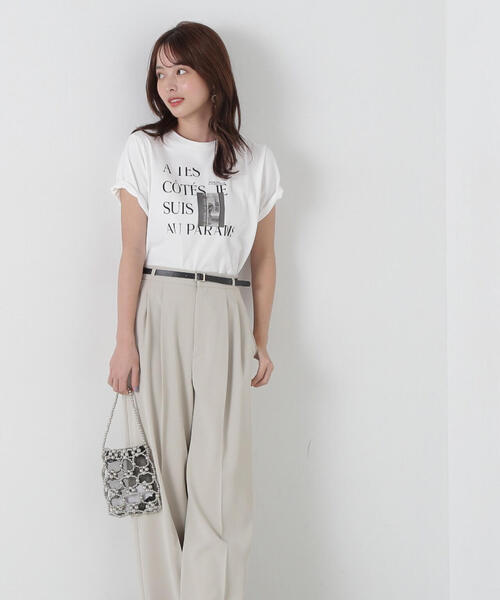PROPORTION BODY DRESSING(プロポーションボディドレッシング)の「フォトT / 1215160303(Tシャツ/カットソー・レディース・ダークグレー/ホワイト・FREE)」の1枚目の写真