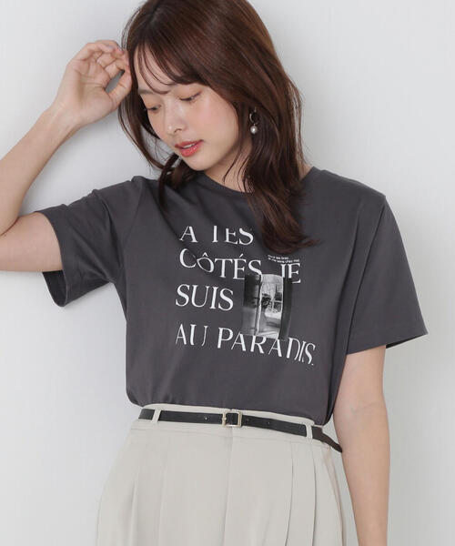 PROPORTION BODY DRESSING(プロポーションボディドレッシング)の「フォトT / 1215160303(Tシャツ/カットソー・レディース・ダークグレー/ホワイト・FREE)」の7枚目の写真