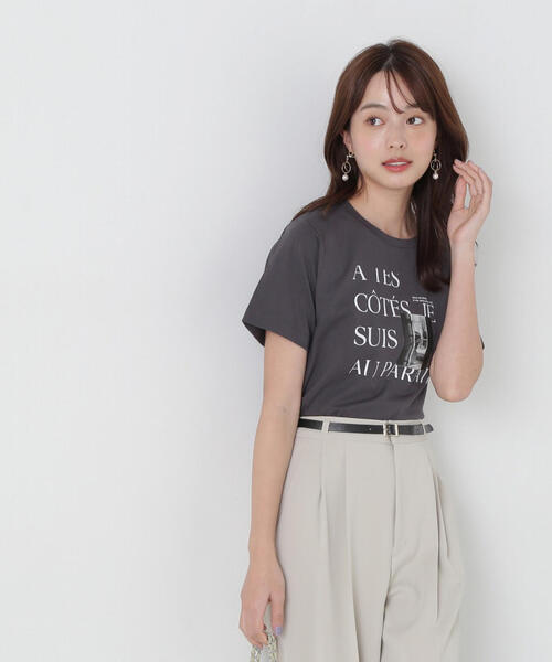 PROPORTION BODY DRESSING(プロポーションボディドレッシング)の「フォトT / 1215160303(Tシャツ/カットソー・レディース・ダークグレー/ホワイト・FREE)」の12枚目の写真