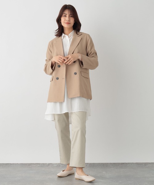 FOUND GOOD（ファウンドグッド）の「イージーケアテーラードJK（テーラードジャケット・レディース・ベージュ/アイボリー・S/M/L）」の3枚目の写真