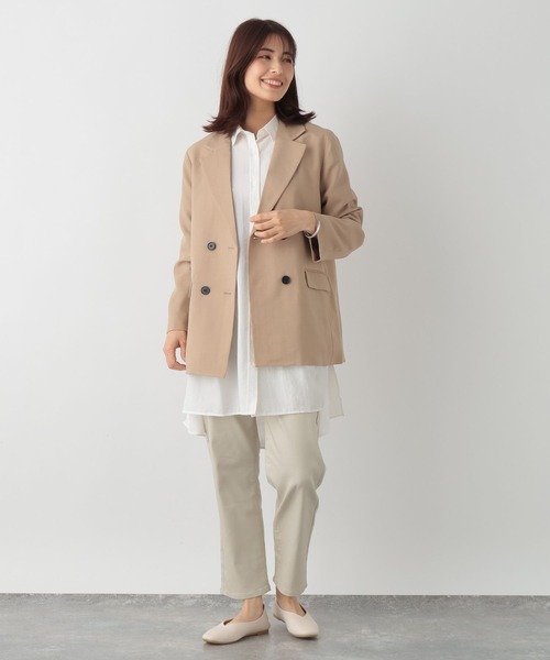 FOUND GOOD（ファウンドグッド）の「イージーケアテーラードJK（テーラードジャケット・レディース・ベージュ/アイボリー・S/M/L）」の4枚目の写真