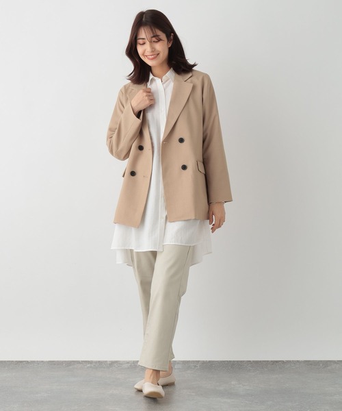 FOUND GOOD（ファウンドグッド）の「イージーケアテーラードJK（テーラードジャケット・レディース・ベージュ/アイボリー・S/M/L）」の5枚目の写真