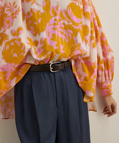 ROPE'(ロペ)の「【DEVEAUX(デヴォー)】別注ボカシフラワーボリュームスリーブブラウス/洗える(シャツ/ブラウス・レディース・ブラウン系その他2/オレンジ系その他・FREE)」の8枚目の写真