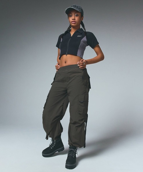 X-girl（エックスガール）の「FADED 6PANEL CAP（キャップ・レディース・ブラック/オリーブ・ONE SIZE）」の3枚目の写真