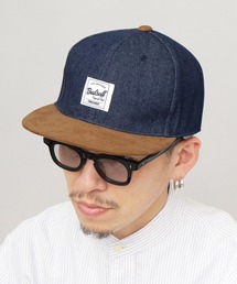 A.M.S.（エーエムエス）の「フェイクスエードつば デニム 平つば ベースボールキャップ（キャップ）」