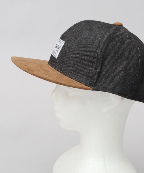 A.M.S.（エーエムエス）の「フェイクスエードつば デニム 平つば ベースボールキャップ（キャップ・メンズ・ブラック/ネイビー・FREE）」の5枚目の写真