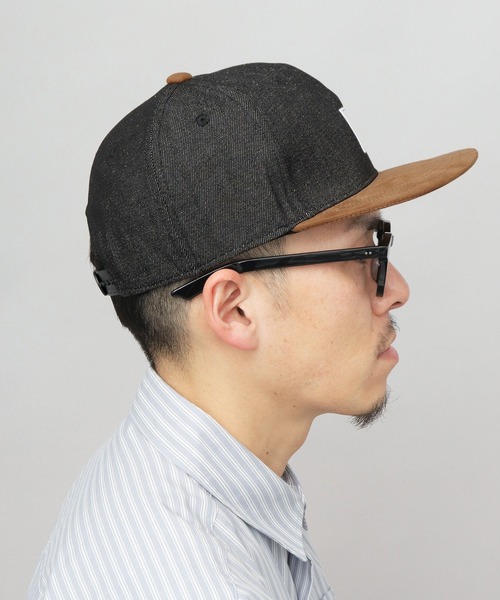 A.M.S.（エーエムエス）の「フェイクスエードつば デニム 平つば ベースボールキャップ（キャップ・メンズ・ブラック/ネイビー・FREE）」の15枚目の写真