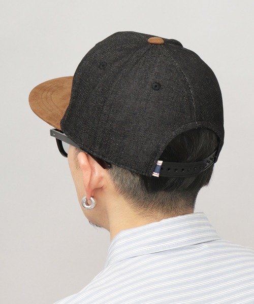 A.M.S.（エーエムエス）の「フェイクスエードつば デニム 平つば ベースボールキャップ（キャップ・メンズ・ブラック/ネイビー・FREE）」の16枚目の写真
