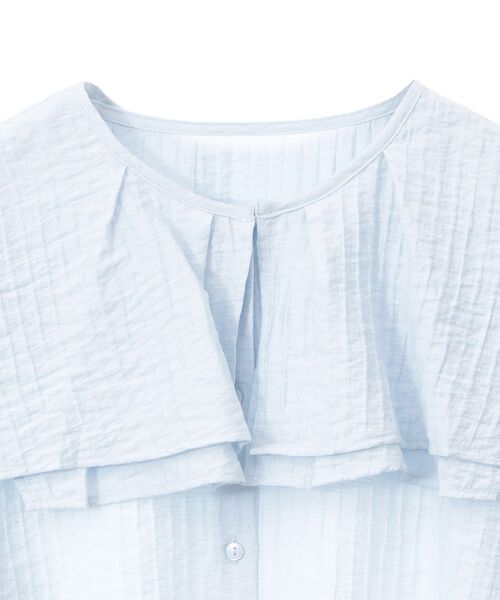 earth music&ecology(アースミュージックアンドエコロジー)の「2WAYスクエアラッフルカラーブラウス(シャツ/ブラウス・レディース・オフホワイト/イエロー/サックスブルー・FREE)」の15枚目の写真