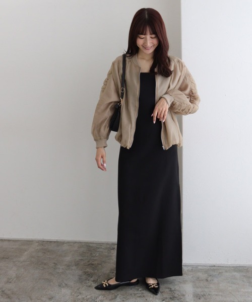 Pierrot(ピエロ)の「ボックスシルエットキャミワンピース(ワンピース・レディース・モカ/ブラック・PM/M/L)」の12枚目の写真