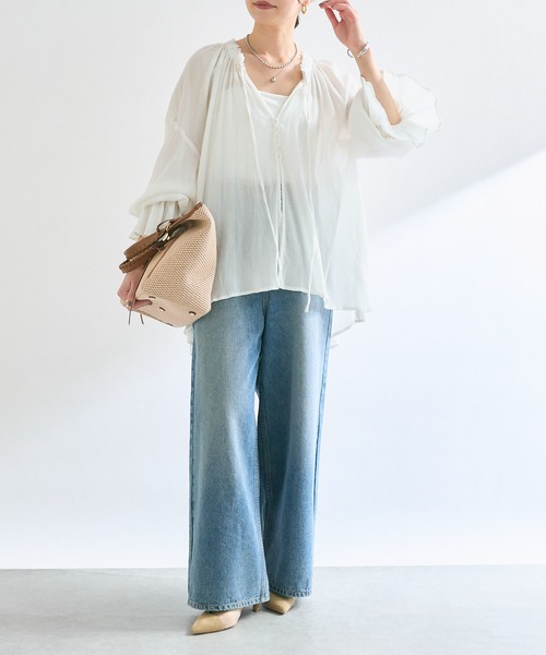 RIVE DROITE(リヴドロワ)の「【着映え◎】楊柳ギャザーブラウス(シャツ/ブラウス・レディース・オフホワイト/モカ/ブラック・FREE)」の7枚目の写真