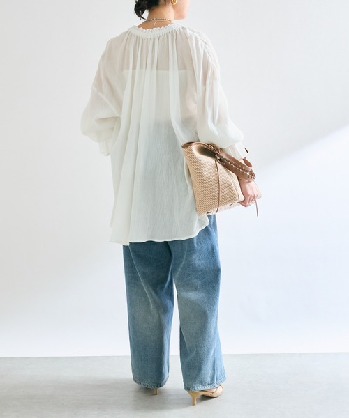 RIVE DROITE(リヴドロワ)の「【着映え◎】楊柳ギャザーブラウス(シャツ/ブラウス・レディース・オフホワイト/モカ/ブラック・FREE)」の19枚目の写真