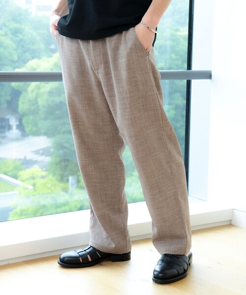 BEAMS HEART（ビームスハート）の「アンクル メランジ ワイドイージー パンツ 【吸水速乾】（その他パンツ・メンズ・ネイビー/ベージュ/ベージュ系その他・SMALL/MEDIUM/LARGE）」の3枚目の写真