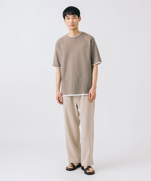 BEAMS HEART（ビームスハート）の「アンクル メランジ ワイドイージー パンツ 【吸水速乾】（その他パンツ・メンズ・ネイビー/ベージュ/ベージュ系その他・SMALL/MEDIUM/LARGE）」の6枚目の写真