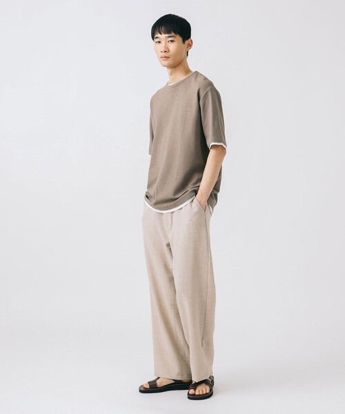 BEAMS HEART（ビームスハート）の「アンクル メランジ ワイドイージー パンツ 【吸水速乾】（その他パンツ・メンズ・ネイビー/ベージュ/ベージュ系その他・SMALL/MEDIUM/LARGE）」の7枚目の写真