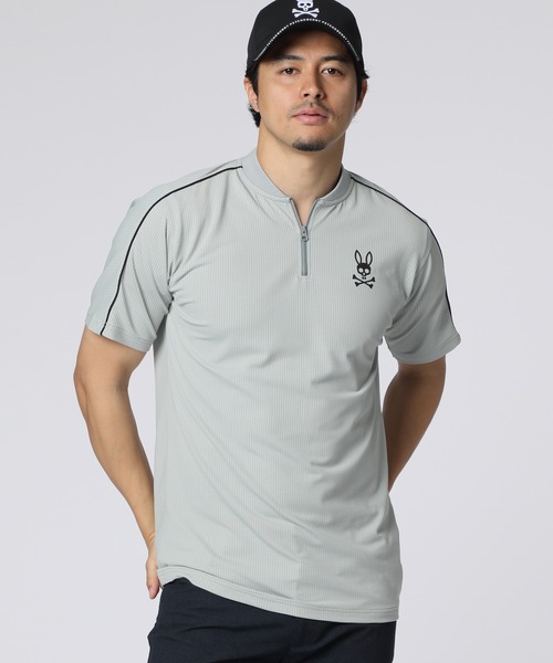 スポーティーグレー ワンピース ハーフジップ　ゴルフ　ヘンリークラブ セール】[GOLF] ハーフジップ ヘンリーネックTシャツ（Tシャツ