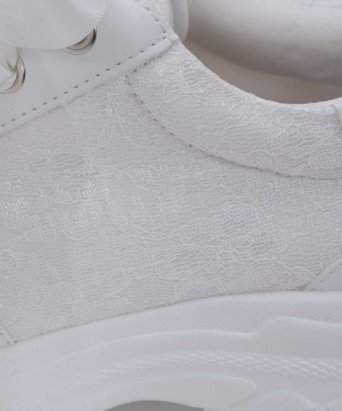 axes femme POETIQUE（アクシーズファムポエティック）の「サテンリボンスニーカー（スニーカー・レディース・ホワイト/ブラック・MEDIUM/LARGE）」の7枚目の写真