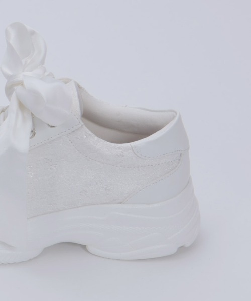 axes femme POETIQUE（アクシーズファムポエティック）の「サテンリボンスニーカー（スニーカー・レディース・ホワイト/ブラック・MEDIUM/LARGE）」の8枚目の写真