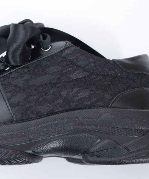 axes femme POETIQUE（アクシーズファムポエティック）の「サテンリボンスニーカー（スニーカー・レディース・ホワイト/ブラック・MEDIUM/LARGE）」の15枚目の写真