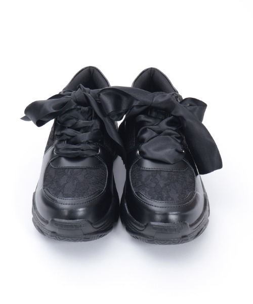 axes femme POETIQUE（アクシーズファムポエティック）の「サテンリボンスニーカー（スニーカー・レディース・ホワイト/ブラック・MEDIUM/LARGE）」の19枚目の写真