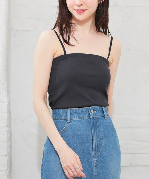 Honeys（ハニーズ）の「【ＵＶカット・吸水速乾】カップ付ベアトップ（チューブトップ・レディース・ブラック/ホワイト/ライトグリーン/レッド/杢グレー/ホワイト×ブラック/スミクロ・L/M/S）」の13枚目の写真