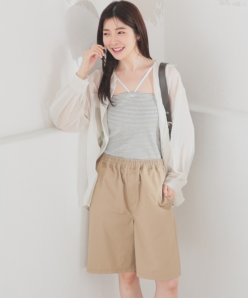 Honeys（ハニーズ）の「【ＵＶカット・吸水速乾】カップ付ベアトップ（チューブトップ・レディース・ブラック/ホワイト/ライトグリーン/レッド/杢グレー/ホワイト×ブラック/スミクロ・L/M/S）」の15枚目の写真