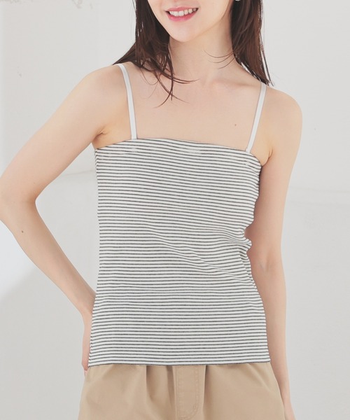 Honeys（ハニーズ）の「【ＵＶカット・吸水速乾】カップ付ベアトップ（チューブトップ・レディース・ブラック/ホワイト/ライトグリーン/レッド/杢グレー/ホワイト×ブラック/スミクロ・L/M/S）」の16枚目の写真