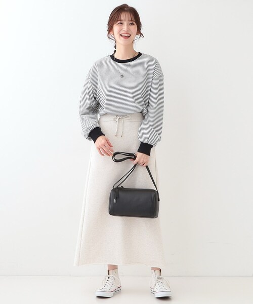 Cutie Blonde(キューティーブロンド)の「【洗える】ボーダーリブカットソー(Tシャツ/カットソー・レディース・ホワイト系3/ブラック系2/ブルー系2・00)」の6枚目の写真