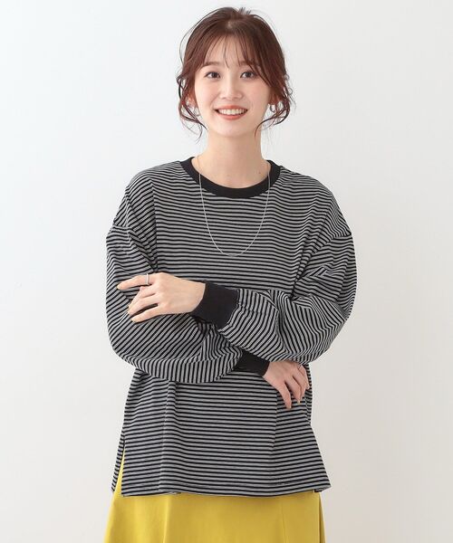 Cutie Blonde(キューティーブロンド)の「【洗える】ボーダーリブカットソー(Tシャツ/カットソー・レディース・ホワイト系3/ブラック系2/ブルー系2・00)」の8枚目の写真