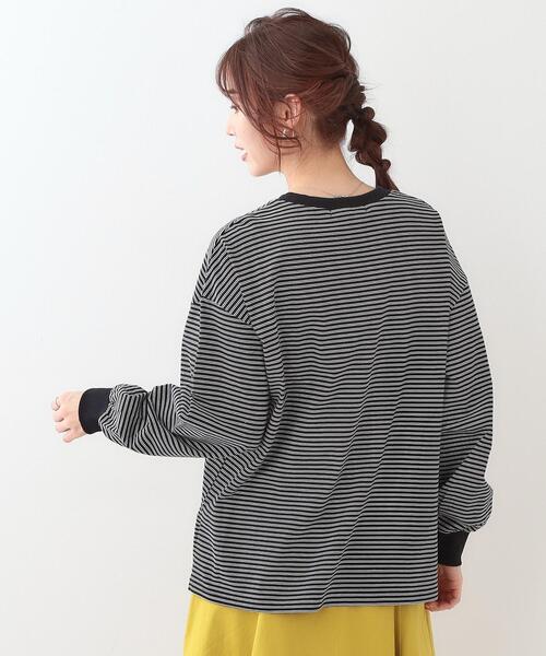 Cutie Blonde(キューティーブロンド)の「【洗える】ボーダーリブカットソー(Tシャツ/カットソー・レディース・ホワイト系3/ブラック系2/ブルー系2・00)」の9枚目の写真