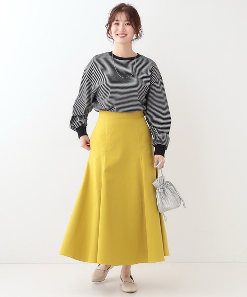 Cutie Blonde(キューティーブロンド)の「【洗える】ボーダーリブカットソー(Tシャツ/カットソー・レディース・ホワイト系3/ブラック系2/ブルー系2・00)」の10枚目の写真