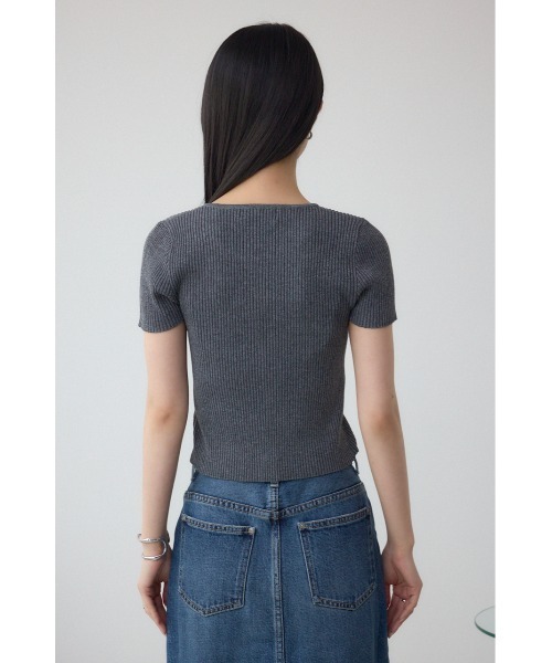 AZUL by moussy（アズールバイマウジー）の「Wジップショートスリーブ配色リブプルオーバー（カーディガン/ボレロ・レディース・ピンク/アイボリー/ブラック/ブルー/杢グレー・FREE）」の11枚目の写真