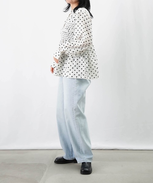 LUCA/LADY LUCK LUCA（ルカ/レディラックルカ）の「LC/LLL ドットプリントシャーリングブラウス（シャツ/ブラウス・レディース・ブラック/オフホワイト/グリーン・FREE）」の12枚目の写真