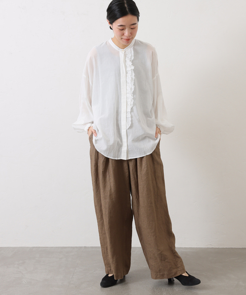 JOURNAL STANDARD LUXE（ジャーナルスタンダード　ラックス）の「フレンチリネンツイルパンツ（その他パンツ・レディース・ブラック/ブラウン系その他・SMALL/MEDIUM）」の12枚目の写真